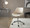 Fabrizzi office chair in Chrome Metal, Cream PU, close-up detail, featuring swivel and adjustable height