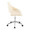 Fabrizzi office chair in Chrome Metal, Cream PU, side view, featuring swivel and adjustable height