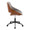 Fabrizzi Contemporary Office Chair in Black Metal, Walnut Wood, and Grey Fabric — side view