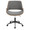 Fabrizzi Contemporary Office Chair in Black Metal, Walnut Wood, and Grey Fabric — front view