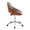 Fabrizzi Contemporary Office Chair in Chrome Metal, Walnut Wood, and Grey Fabric — side view