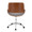 Fabrizzi Contemporary Office Chair in Chrome Metal, Walnut Wood, and Grey Fabric — back view