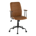 Fredrick Contemporary Office Chair in Brown Faux Leather — product view