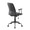Fredrick office chair in Black Metal, Black PU, back and side view, featuring swivel and upholstered seat