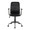Fredrick office chair in Black Metal, Black PU, front view, featuring swivel and upholstered seat