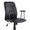 Fredrick office chair in Black Metal, Black PU, close-up detail, featuring swivel and upholstered seat