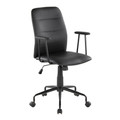 Fredrick Contemporary Office Chair in Black Faux Leather — product view