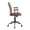 Fredrick office chair in Black Metal, Espresso PU, side view, featuring swivel and upholstered seat