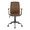 Fredrick office chair in Black Metal, Espresso PU, front view, featuring swivel and upholstered seat