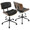 Lombardi office chair in Black Metal, Walnut Wood, Black PU