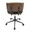 Lombardi office chair in Black Metal, Walnut Wood, Black PU, back view