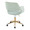 Margarite Contemporary Task Chair in Gold Metal and Light Green Fabric — rear three-quarter view