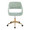 Margarite Contemporary Task Chair in Gold Metal and Light Green Fabric — front view