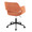 Margarite office furniture in Black Metal, Orange Fabric, back and side view, featuring swivel and upholstered seat
