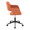 Margarite Contemporary Task Chair in Black Metal and Orange Fabric — side view