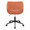 Margarite Contemporary Task Chair in Black Metal and Orange Fabric — back view