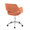 Margarite Contemporary Task Chair in Chrome Metal and Orange Fabric — rear three-quarter view