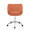 Margarite Contemporary Task Chair in Chrome Metal and Orange Fabric — back view