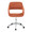 Margarite Contemporary Task Chair in Chrome Metal and Orange Fabric — front view