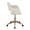 Margarite office furniture in Gold Metal, Cream PU, side view, featuring swivel and upholstered seat