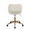 Margarite office furniture in Gold Metal, Cream PU, back view, featuring swivel and upholstered seat