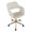 Margarite Contemporary Task Chair in Gold Metal and Cream Faux Leather — lifestyle photo 1