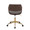 Margarite Contemporary Task Chair in Gold Metal and Espresso Faux Leather — back view
