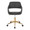 Margarite office furniture in Gold Metal, Grey PU, front view, featuring swivel and upholstered seat
