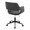 Margarite Contemporary Task Chair in Black Metal and Black Faux Leather — rear three-quarter view
