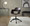 Margarite office furniture in Black Metal, Espresso PU, featuring swivel and upholstered seat