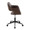 Margarite office furniture in Black Metal, Espresso PU, side view, featuring swivel and upholstered seat