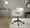 Margarite office furniture in Black Metal, White PU, featuring swivel and upholstered seat