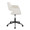 Margarite office furniture in Black Metal, White PU, side view, featuring swivel and upholstered seat
