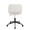 Margarite office furniture in Black Metal, White PU, back view, featuring swivel and upholstered seat