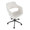 Margarite office furniture in Black Metal, White PU, top view, featuring swivel and upholstered seat