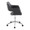 Margarite office furniture in Chrome Metal, Black PU, side view, featuring swivel and upholstered seat