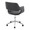 Margarite Contemporary Task Chair in Chrome Metal and Black Faux Leather — rear three-quarter view