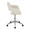 Margarite Contemporary Task Chair in Chrome Metal and Cream Faux Leather — side view