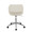 Margarite Contemporary Task Chair in Chrome Metal and Cream Faux Leather — back view