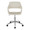 Margarite Contemporary Task Chair in Chrome Metal and Cream Faux Leather — front view