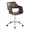 Margarite office furniture in Chrome Metal, Espresso PU, product view, featuring swivel and upholstered seat