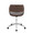 Margarite office furniture in Chrome Metal, Espresso PU, back view, featuring swivel and upholstered seat