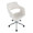 Margarite Contemporary Task Chair in Chrome Metal and White Faux Leather — lifestyle photo 1