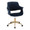Vintage Flair Mid-Century Modern Office Chair in Gold Metal and Blue Velvet — product view