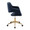 Vintage Flair Mid-Century Modern Office Chair in Gold Metal and Blue Velvet — side view