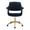 Vintage Flair Mid-Century Modern Office Chair in Gold Metal and Blue Velvet — front view