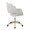 Vintage Flair office chair in Gold Metal, Cream Velvet, back and side view, featuring swivel and upholstered seat