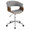 Vintage Mod office chair in Chrome, Walnut Wood, Light Grey Fabric, product view