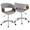 Vintage Mod office chair in Chrome, Walnut Wood, Light Grey Fabric