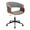 Vintage Mod office chair in Black Metal, Walnut Wood, Light Grey Fabric, product view, featuring swivel and upholstered seat